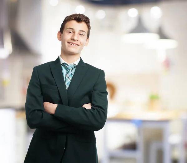 Happy businessman in proud pose — Stock Photo, Image