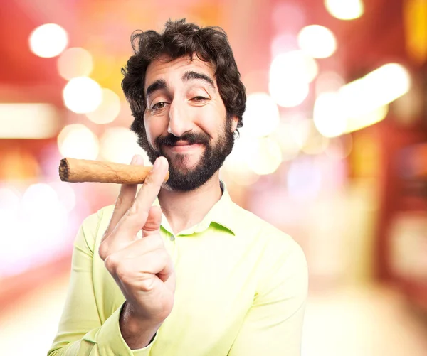 Proud young man with cigar — Stock Photo, Image