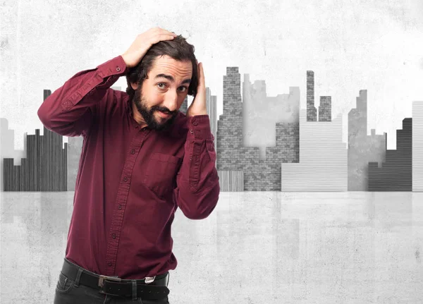 Happy young man in proud pose — Stock Photo, Image