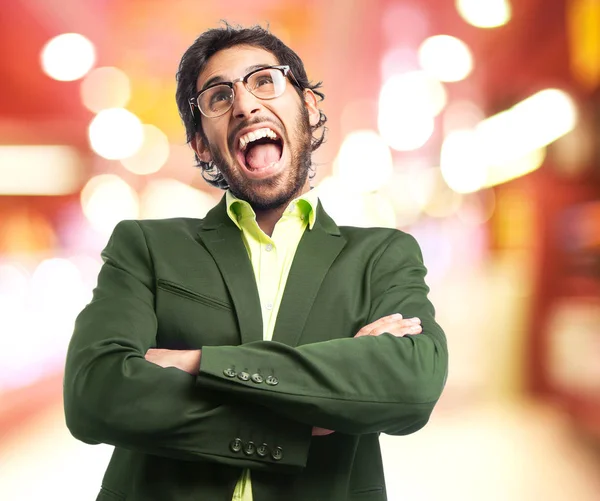 Indian crazy young businessman — Stock Photo, Image