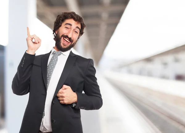 Feliz homem de negócios dançando — Fotografia de Stock