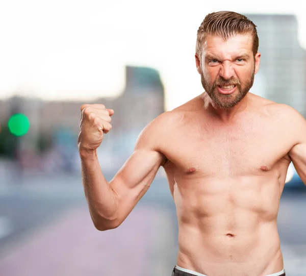 Happy strong young man — Stock Photo, Image