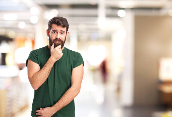 sad young man crying