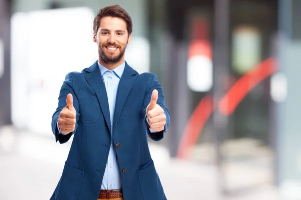 Happy businessman with okay sign — Stock Photo, Image