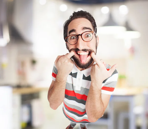 Joven loco sonriendo —  Fotos de Stock