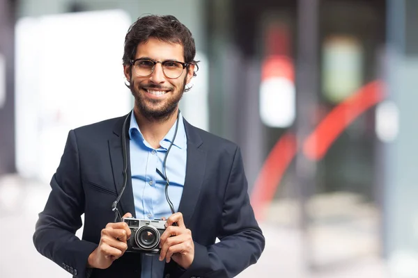 Empresario indio tomando una foto —  Fotos de Stock