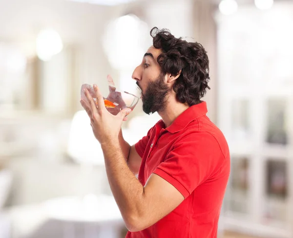 Happy young man with fishbowl — Stock Photo, Image