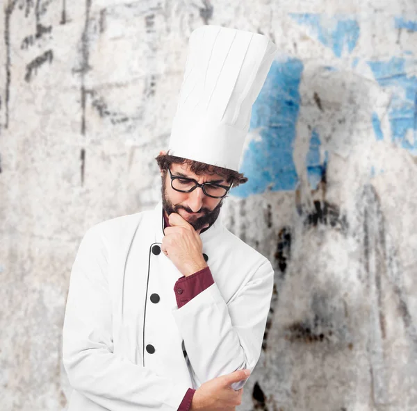 Sad cook man thinking — Stock Photo, Image