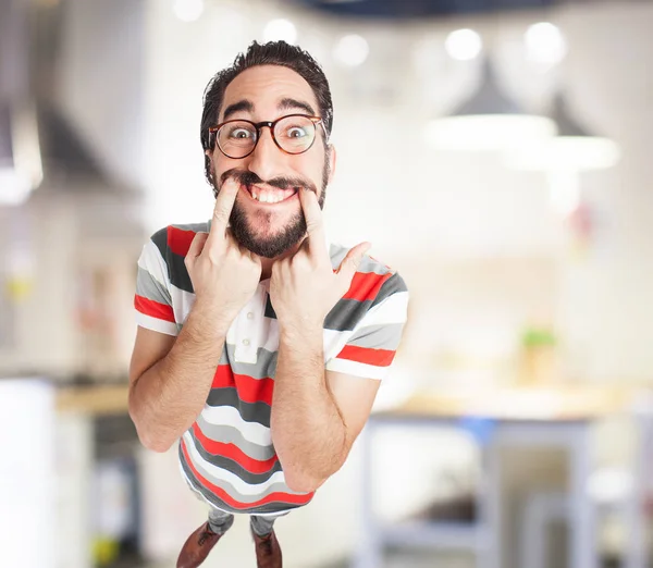 Crazy young man smiling — Stock Photo, Image