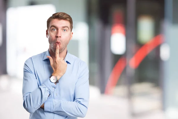 Surprised businessman thinking — Stock Photo, Image