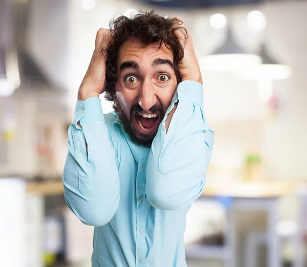 Crazy young man shouting — Stock Photo, Image