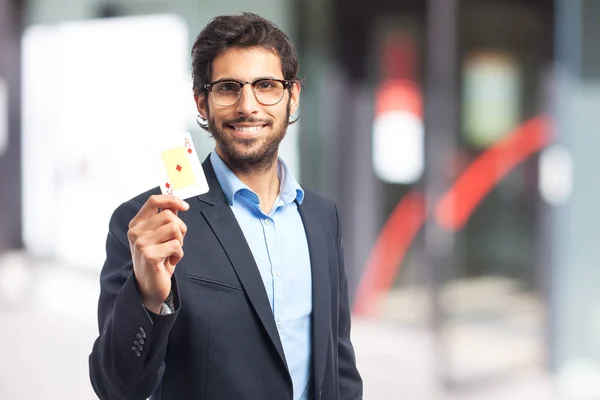 Indian businessman with ace — Stock Photo, Image