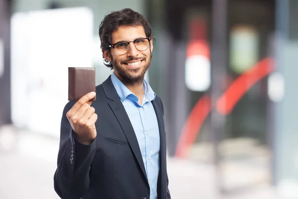 Indian businessman with a wallet — Stock Photo, Image