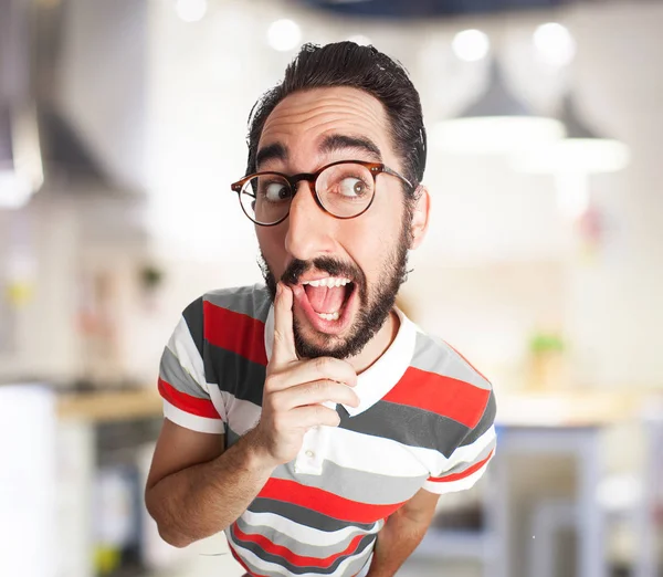 Crazy young man doubting — Stock Photo, Image
