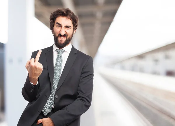 angry businessman in disagree pose