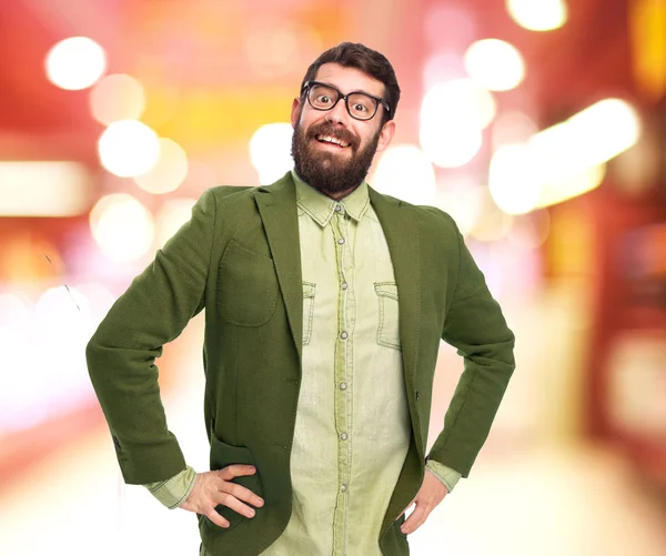 Proud businessman in challenge pose — Stock Photo, Image