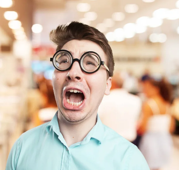 Crazy ung man skämtar — Stockfoto