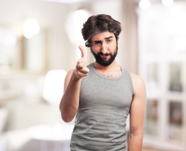 kızgın spor adamı işaret açık