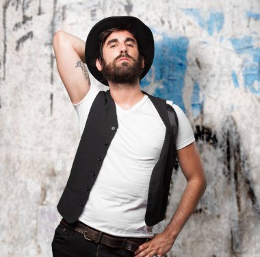 gurur rock yıldızı kızgın poz