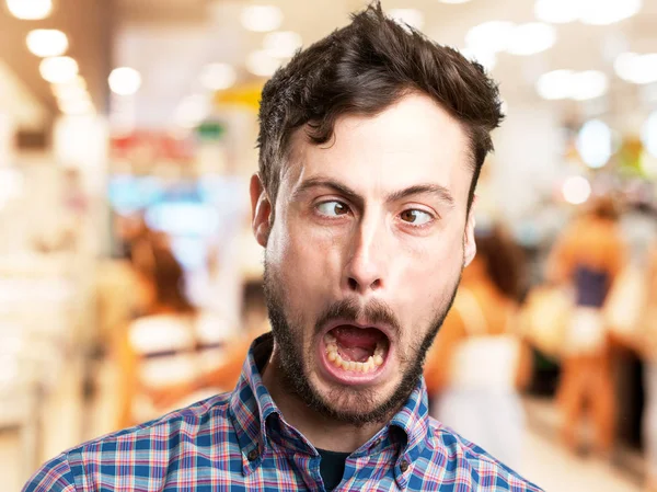 Crazy young man surprised — Stock Photo, Image