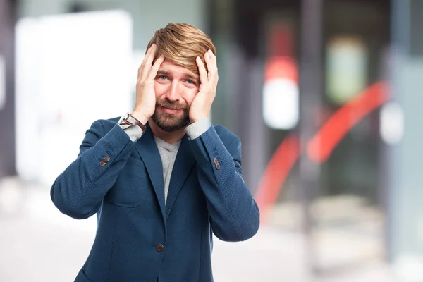 Triest zakenman huilen — Stockfoto