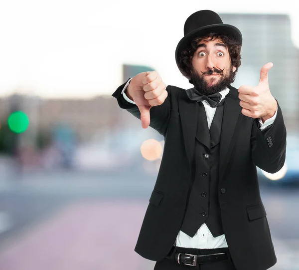 Confused man with surprised sign — Stock Photo, Image