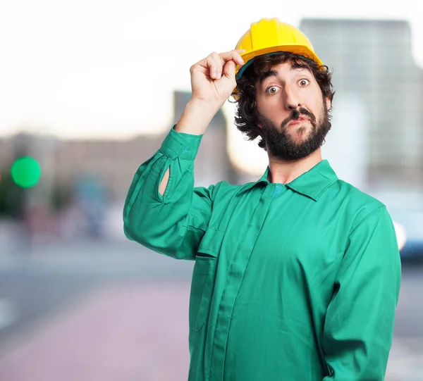 Loco trabajador hombre pensando —  Fotos de Stock