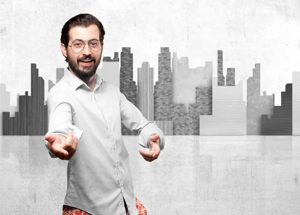 Happy young man dancing — Stock Photo, Image