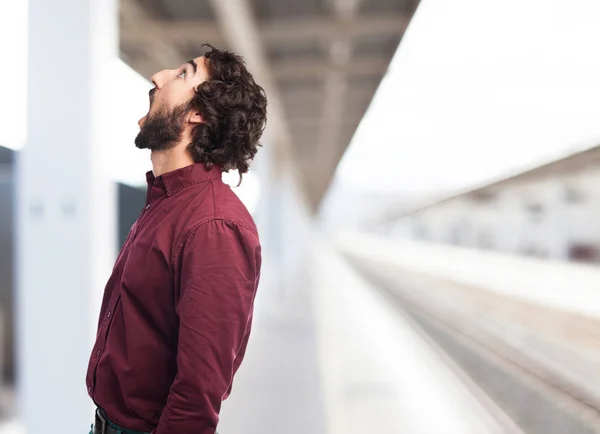 Worried young man surprised — Stock Photo, Image