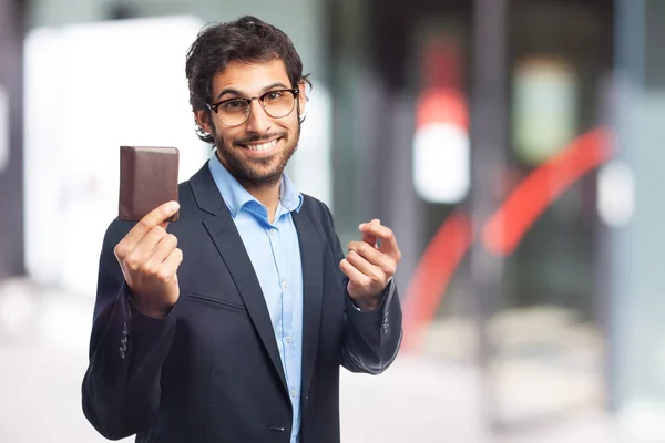 Indian businessman with a wallet — Stock Photo, Image