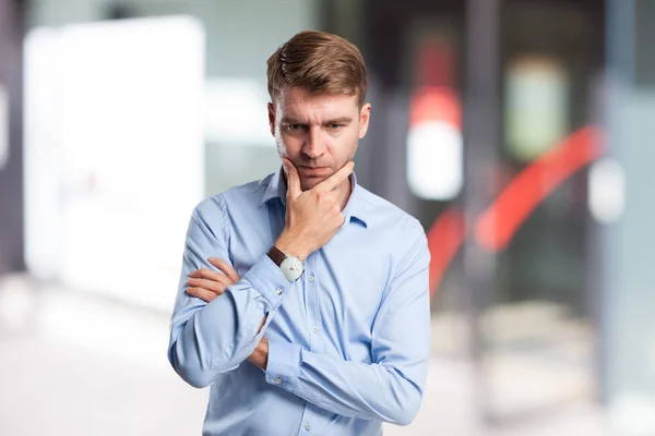 Happy businessman thinking — Stock Photo, Image