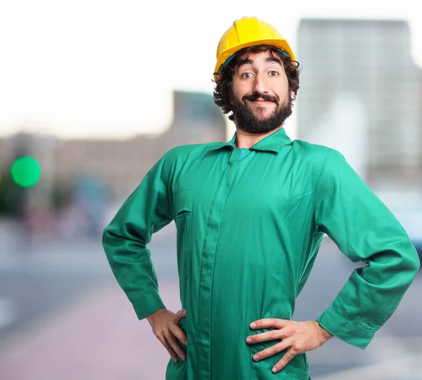 Proud worker man in happy pose — Stock Photo, Image