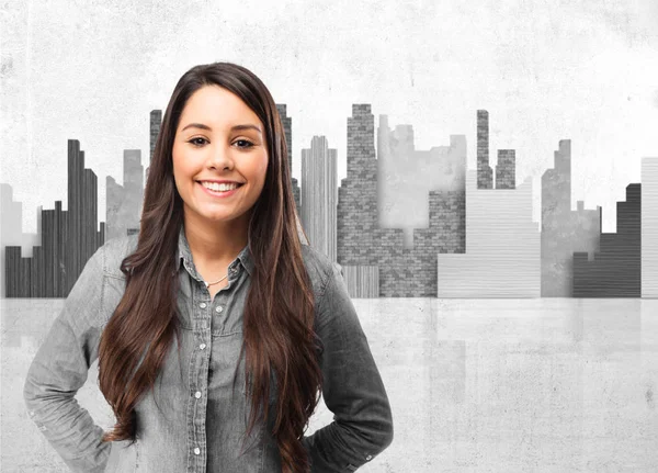 Feliz joven mujer sonriendo — Foto de Stock