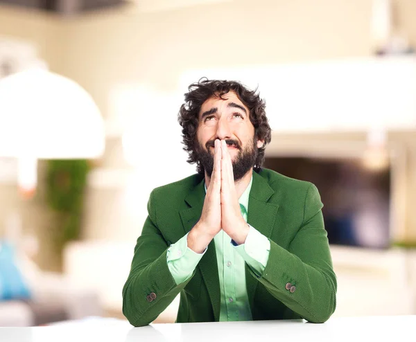 Triest zakenman bidden — Stockfoto