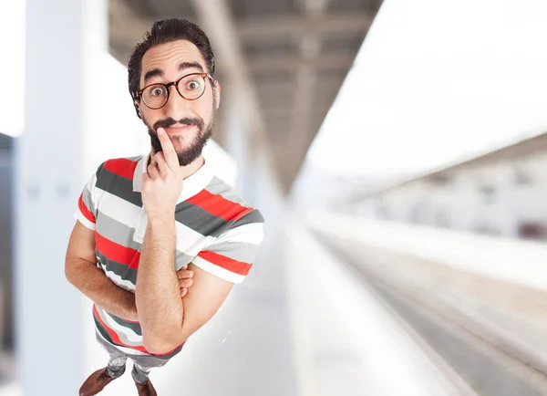 Joven feliz pensando — Foto de Stock