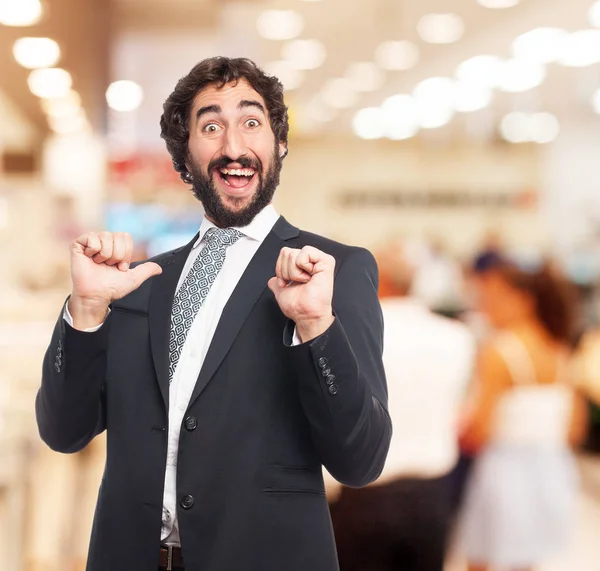 Feliz hombre de negocios en pose orgullosa —  Fotos de Stock