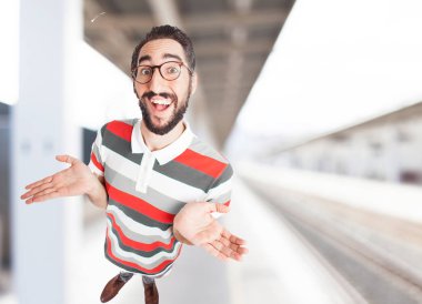 mutlu genç adam şaşırttı