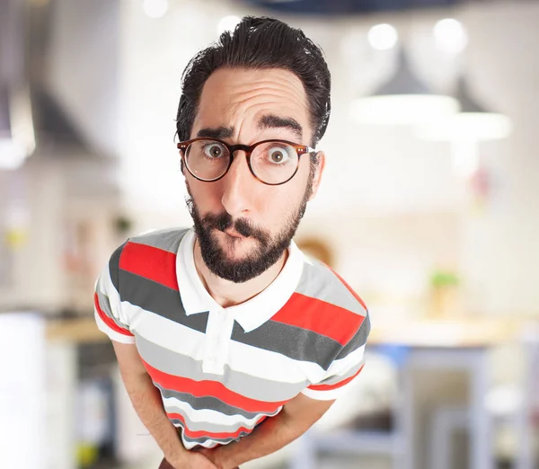 Crazy young man with worried expression — Stock Photo, Image