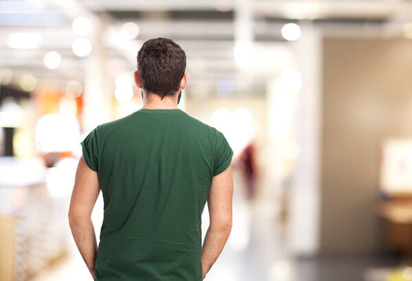 happy young man back