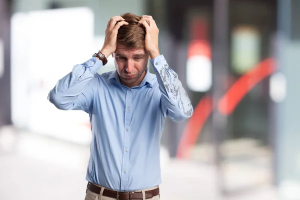 Worried businessman crying — Stock Photo, Image
