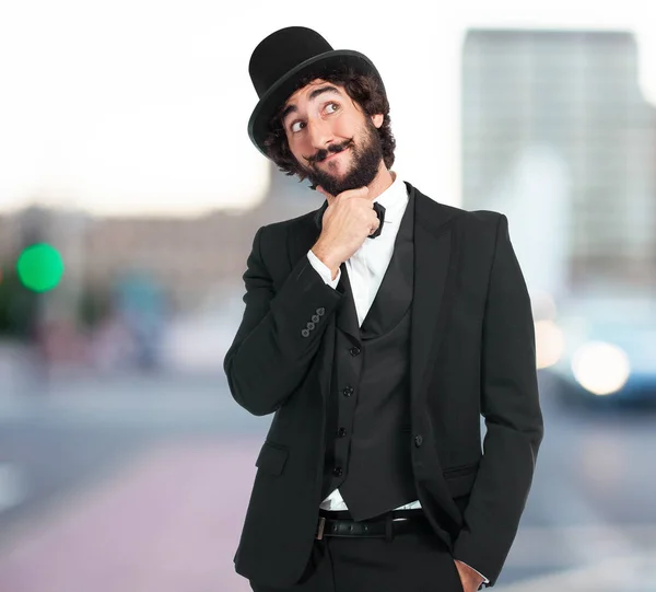 Homem feliz Pensando — Fotografia de Stock