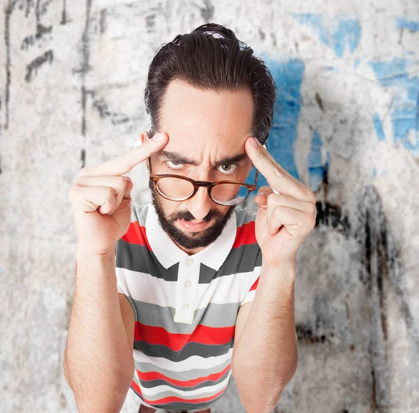 Crazy young man thinking — Stock Photo, Image