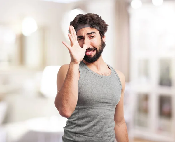 Feliz homem do esporte brincando — Fotografia de Stock