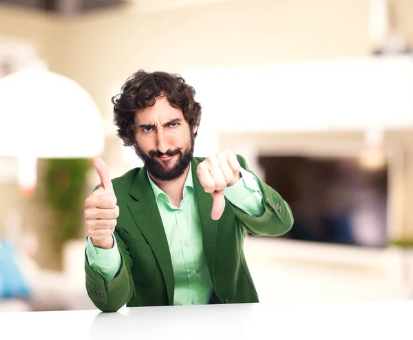 Confused businessman with doubting concept — Stock Photo, Image