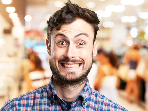 Crazy young man happy pose — Stock Photo, Image