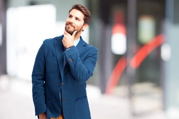 Feliz hombre de negocios pensando —  Fotos de Stock