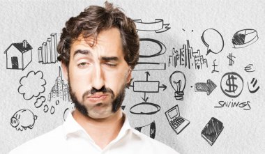 Genç serin adam sıkıcı 