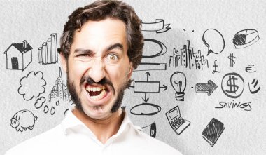 Genç serin adam katılmıyorum poz