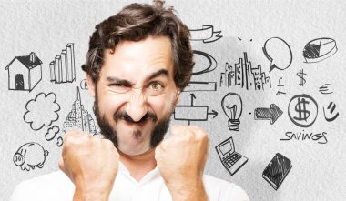 Genç serin adam katılmıyorum poz