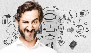 Genç serin adam katılmıyorum poz